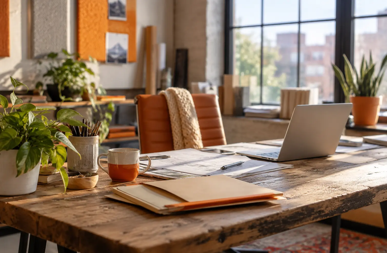 Illustration of service businesses and their working space